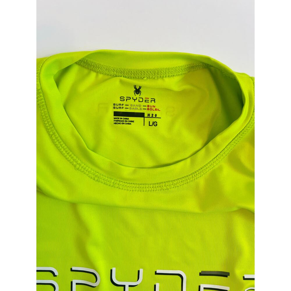 SPYDER UNISEX SURF SWIM LONG SLEEVE CREW NECK ATHLETIC SHIRT LIME GREEN SIZE L - Picture 9 of 9